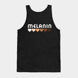 Melanin, hearts, afro, black woman, African American, Black Girl Magic Tank Top